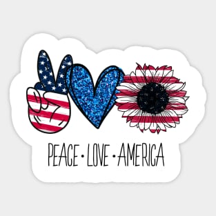 Peace Love America Sticker